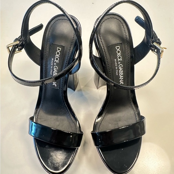 Dolce & Gabanna POLISHED CALFSKIN PLATFORM WOMEN SANDALS 38EU - Picture 10 of 13